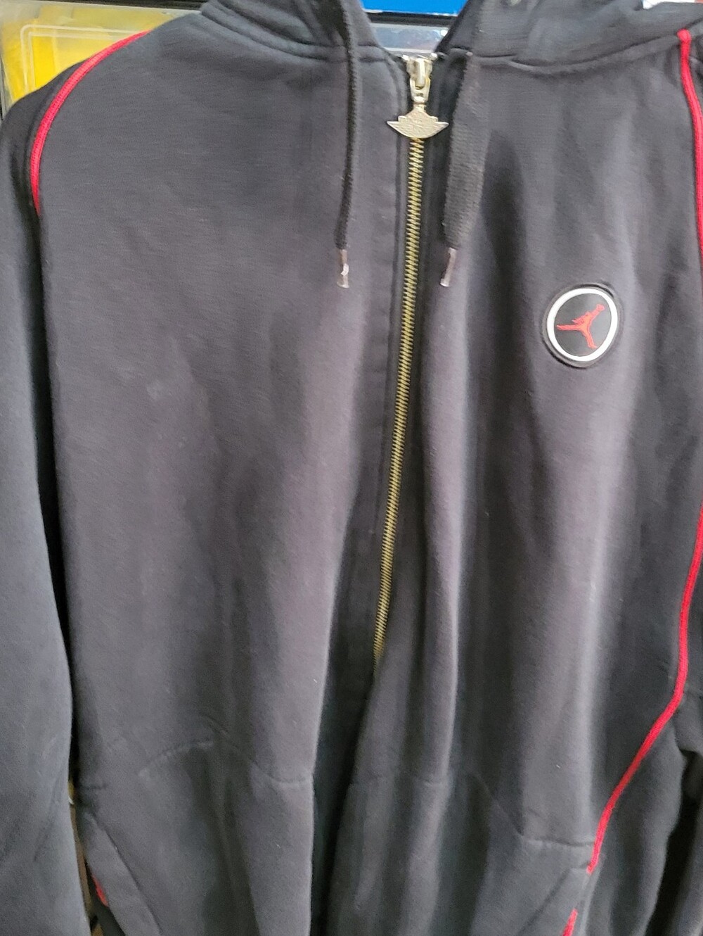 Nike Black Zip-Up Sweater with Red Trim